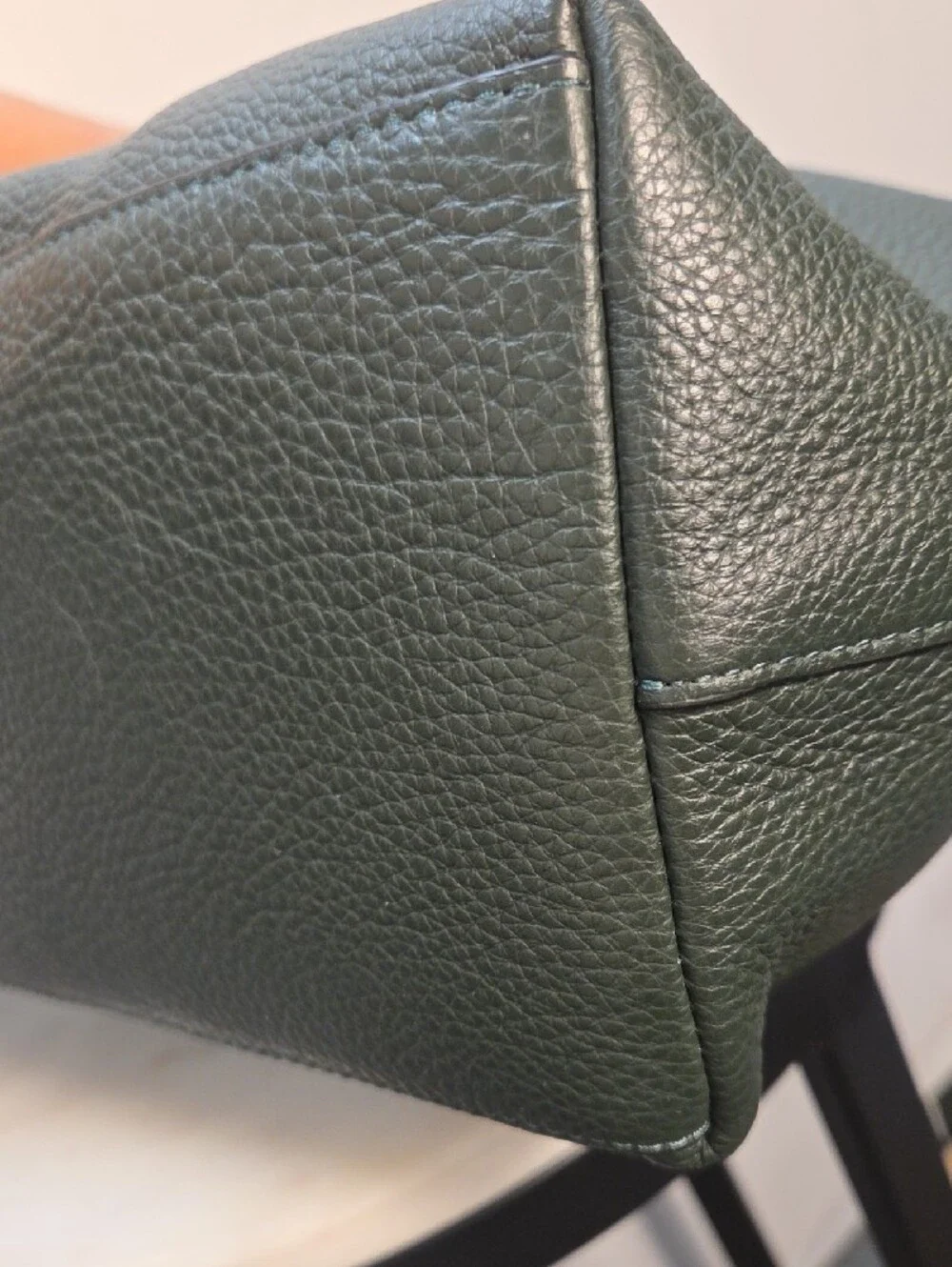 Coach Taylor Pebbled Leather Tote in Dark Green with Gold Hardware - Picture 7 of 12